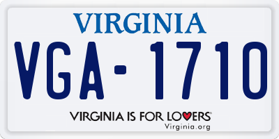 VA license plate VGA1710