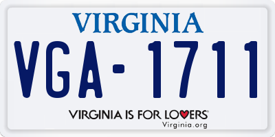 VA license plate VGA1711