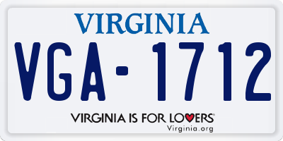 VA license plate VGA1712