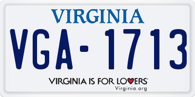 VA license plate VGA1713