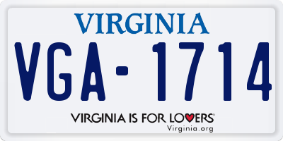 VA license plate VGA1714