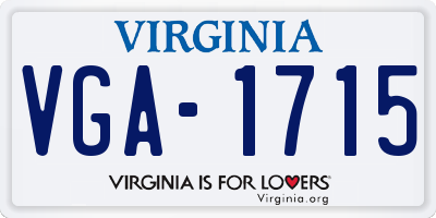 VA license plate VGA1715