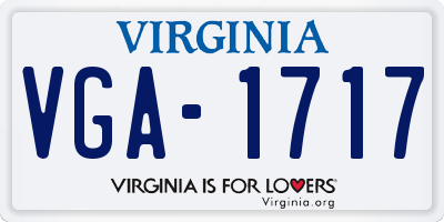 VA license plate VGA1717