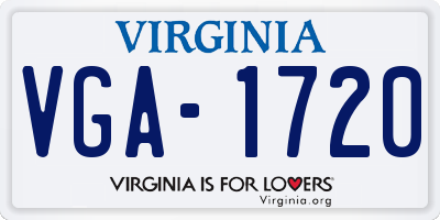 VA license plate VGA1720