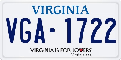 VA license plate VGA1722