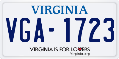 VA license plate VGA1723