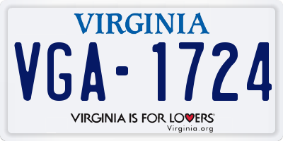 VA license plate VGA1724