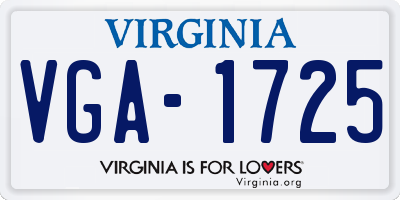 VA license plate VGA1725