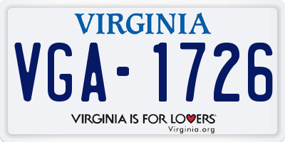 VA license plate VGA1726
