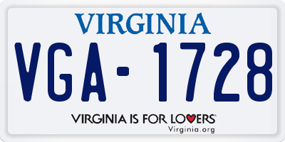 VA license plate VGA1728