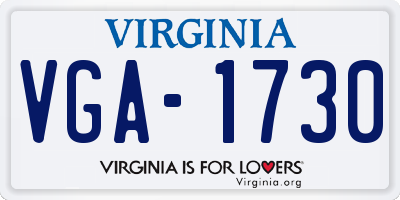 VA license plate VGA1730