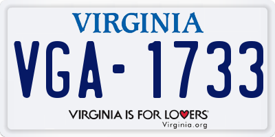 VA license plate VGA1733