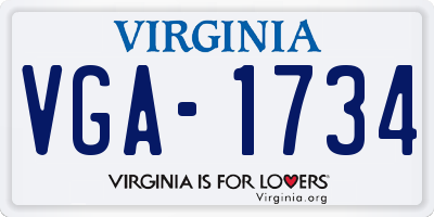 VA license plate VGA1734