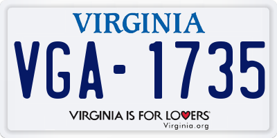VA license plate VGA1735