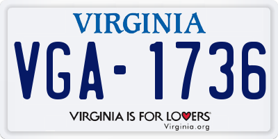 VA license plate VGA1736