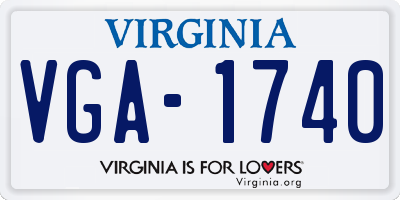 VA license plate VGA1740