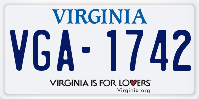 VA license plate VGA1742
