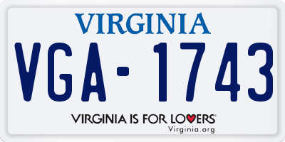 VA license plate VGA1743