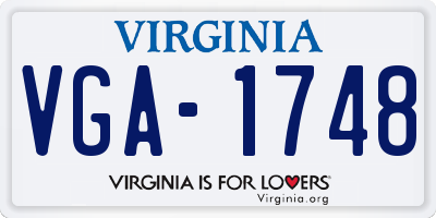 VA license plate VGA1748