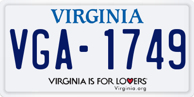 VA license plate VGA1749