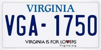 VA license plate VGA1750