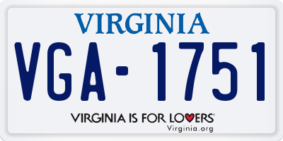 VA license plate VGA1751