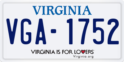 VA license plate VGA1752