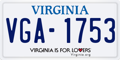 VA license plate VGA1753