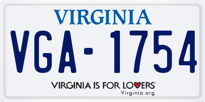 VA license plate VGA1754