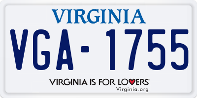 VA license plate VGA1755