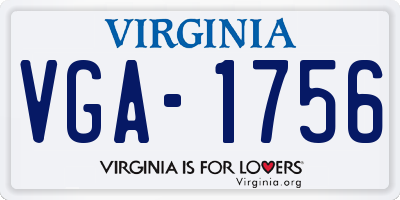 VA license plate VGA1756