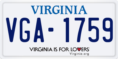 VA license plate VGA1759