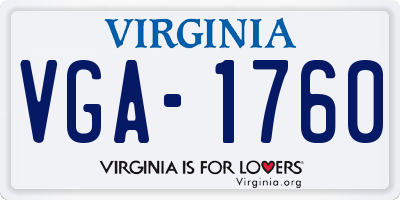 VA license plate VGA1760