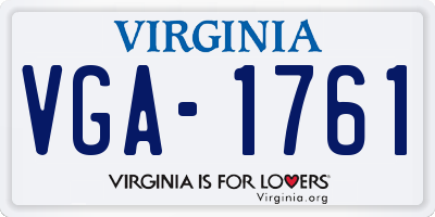 VA license plate VGA1761
