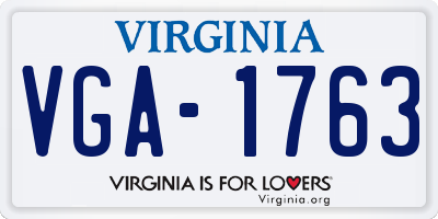 VA license plate VGA1763
