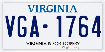 VA license plate VGA1764