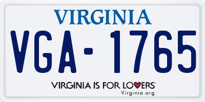 VA license plate VGA1765