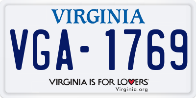 VA license plate VGA1769