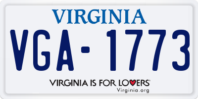 VA license plate VGA1773