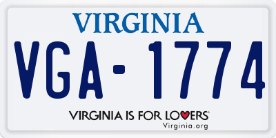 VA license plate VGA1774