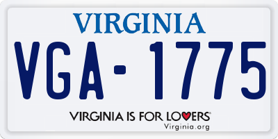 VA license plate VGA1775