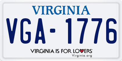 VA license plate VGA1776