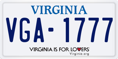 VA license plate VGA1777