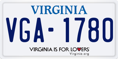 VA license plate VGA1780