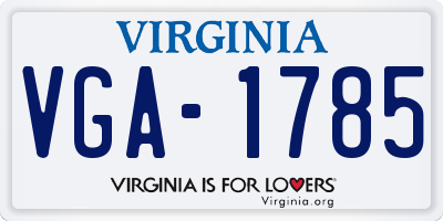 VA license plate VGA1785