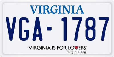 VA license plate VGA1787