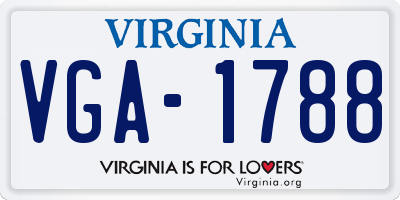 VA license plate VGA1788