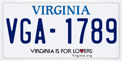 VA license plate VGA1789