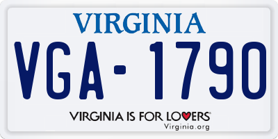 VA license plate VGA1790