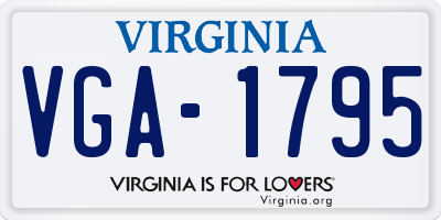 VA license plate VGA1795